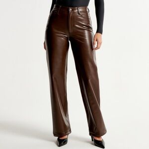 Abercrombie brown vegan leather pants